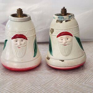 Antique 1927 Dresden Germany Christmas Light Cover Bell With Santa READ DESCRIPT
